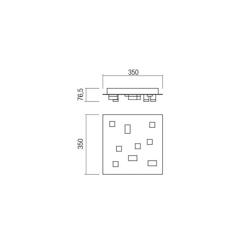 Redo 01-2015 - LED-Deckenleuchte PIXEL LED/27W/230V 3000K 35x35 cm schwarz