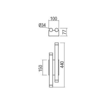 Redo 01-2034 - LED-Wandbeleuchtung MADISON 4xLED/4W/230V kupfern