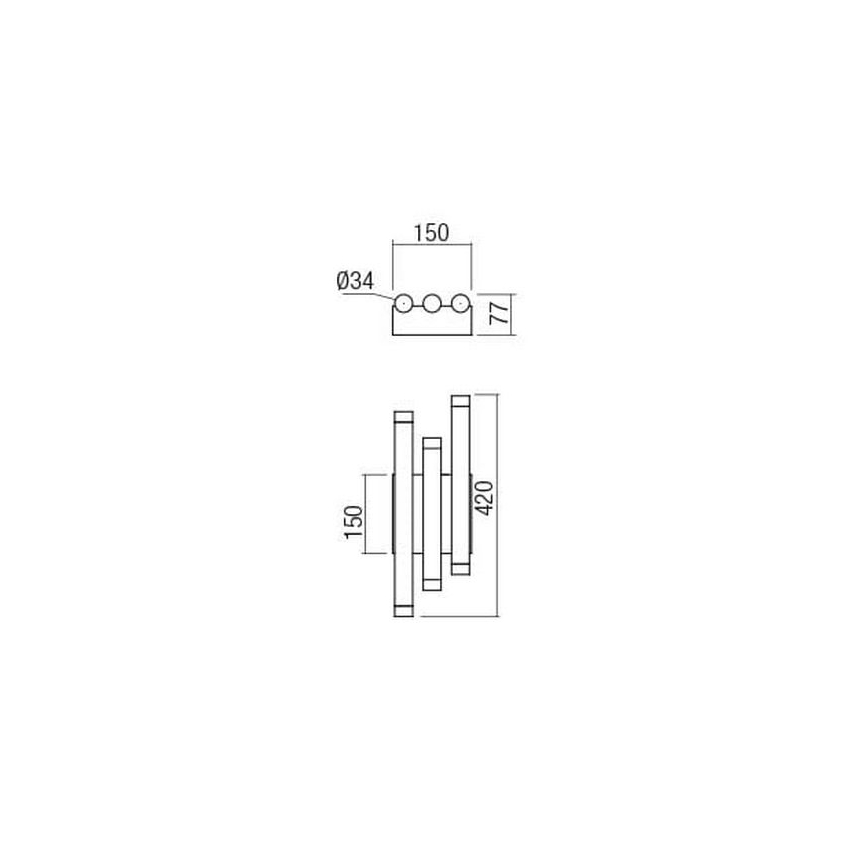 Redo 01-2036 - LED-Wandbeleuchtung MADISON 6xLED/4W/230V golden