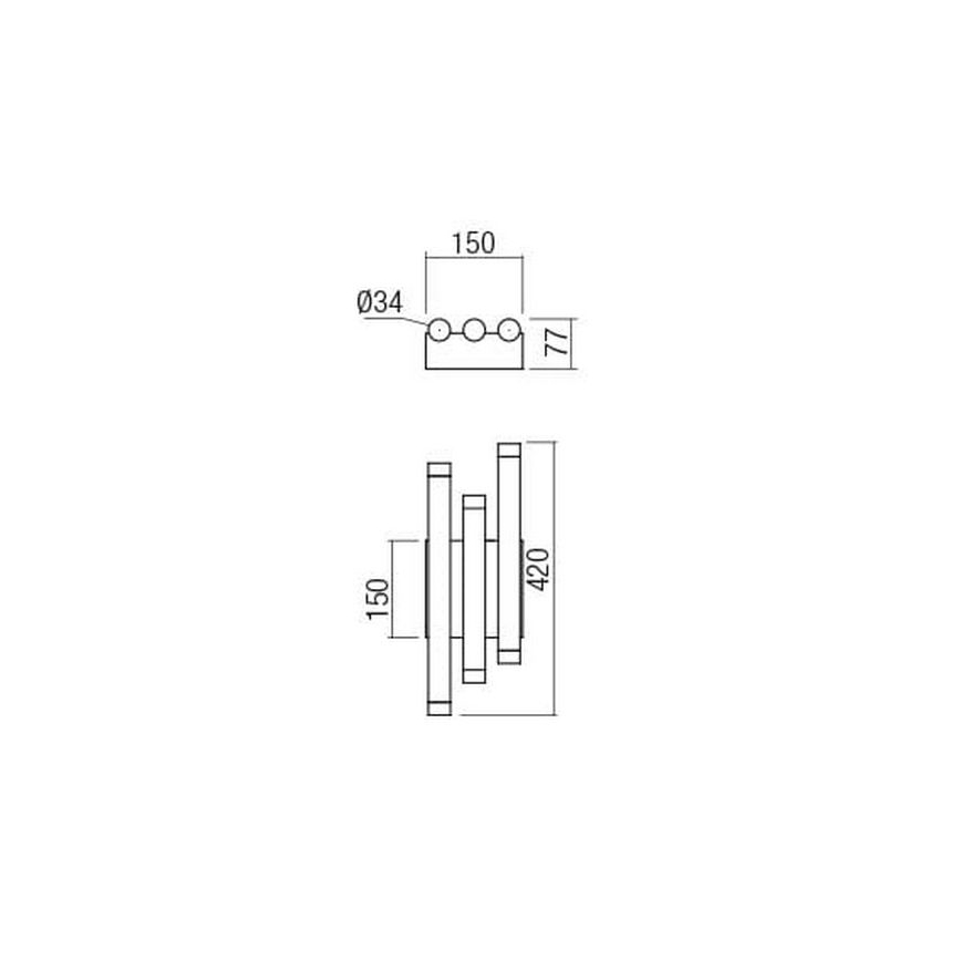 Redo 01-2037 - LED-Wandbeleuchtung MADISON 6xLED/4W/230V kupfern
