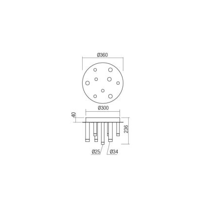 Redo 01-2039 - LED-Deckenleuchte MADISON 9xLED/4W/230V golden