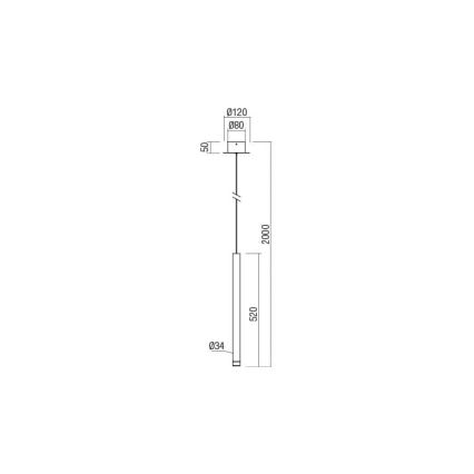 Redo 01-2043 - LED-Hängeleuchte an Schnur MADISON LED/4W/230V golden