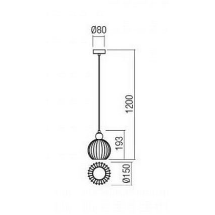 Redo 01-2063 - Hängeleuchte PLUMEN 1x/E14/40W/230V d 15 cm grau