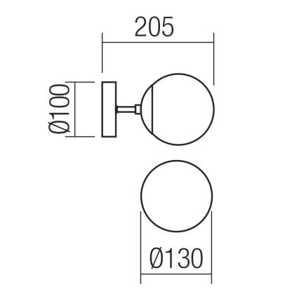Redo 01-2175 - Wandleuchte SEMIA 1xE14/28W/230V schwarz/rauchglas