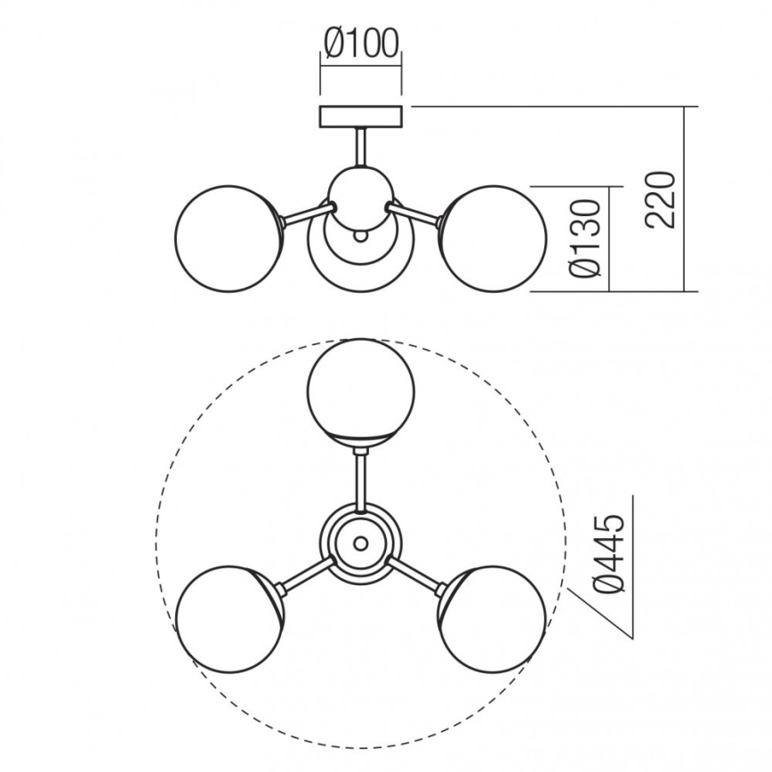Redo 01-2176 - Pendelleuchte SEMIA an Stange, 3xE14/28W/230V, schwarz/rauchglas