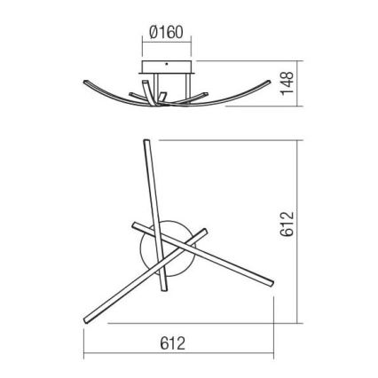 Redo 01-2184 - LED-Deckenleuchte SPATHA 3xLED/6W/230V 3000K weiß