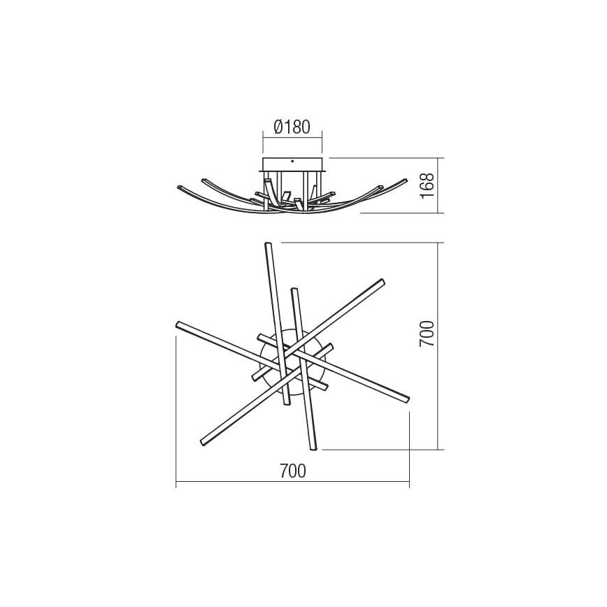 Redo 01-2187 - LED-Deckenleuchte SPATHA 6xLED/6W/230V 3000K golden