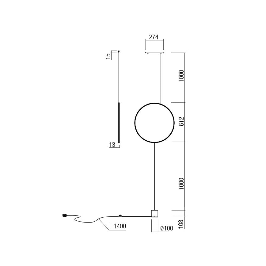 Redo 01-2197 - LED-Stehlampe SLICK LED/19W/230V schwarz