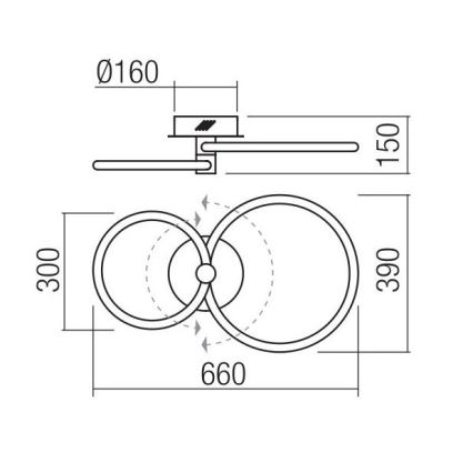 Redo 01-2221 - Dimmbare LED-Deckenleuchte SPELL LED/32W/230V weiß