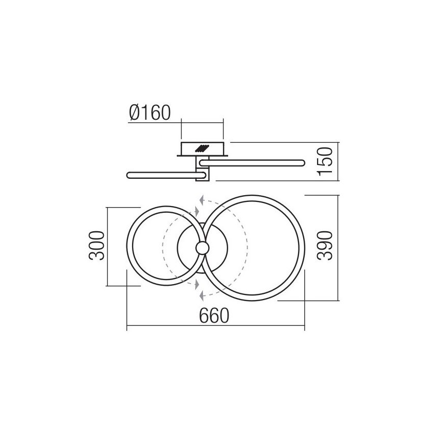 Redo 01-2221 - Dimmbare LED-Deckenleuchte SPELL LED/32W/230V weiß