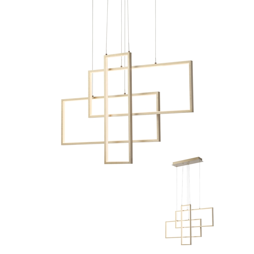 Redo 01-2314 - Dimmbarer LED-Pendelleuchter an Kabel PLANA LED/60W/230V, goldfarben