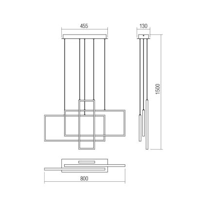 Redo 01-2315 - Dimmbarer LED-Hängekronleuchter PLANA LED/60W/230V schwarz