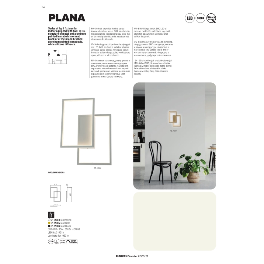 Redo 01-2316 - PLANA LED/80W/230V, dimmbare Pendelleuchte am Kabel, weiß