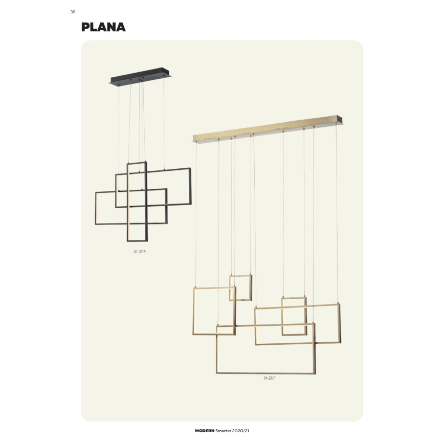 Redo 01-2317 - LED-dimmbare Pendelleuchte PLANA LED/80W/230V, goldfarben