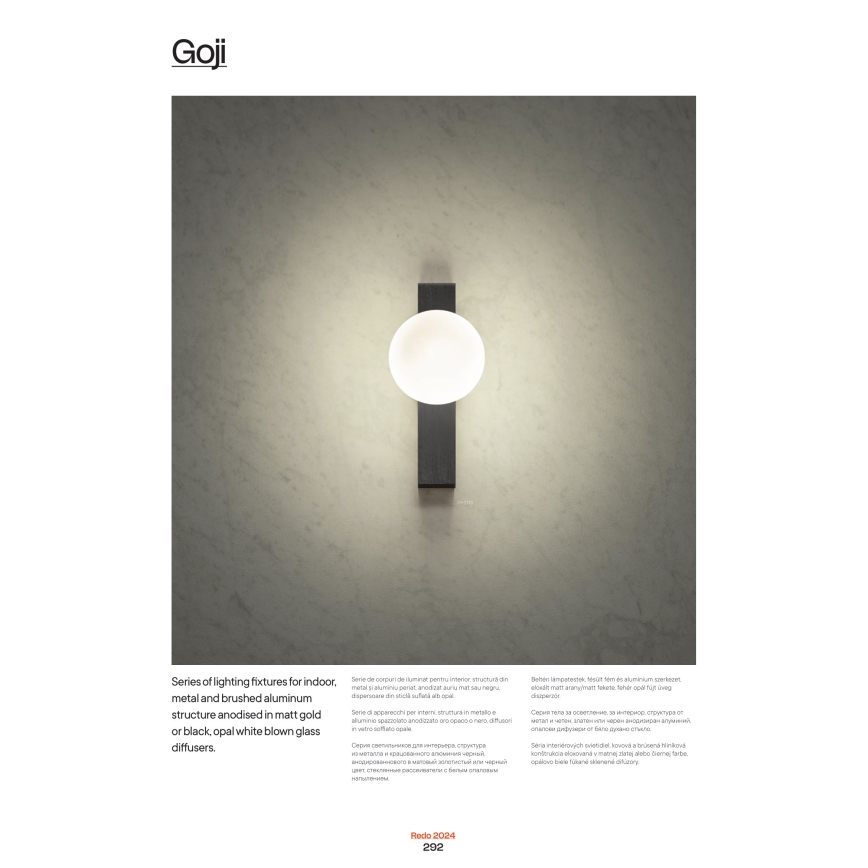 Redo 01-2372 - Wandleuchte GOJI 1xG9/28W/230V golden