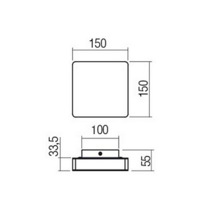 Redo 01-2384 - LED-Wandleuchte TABLET LED/11W/230V 3000K CRI 90 schwarz