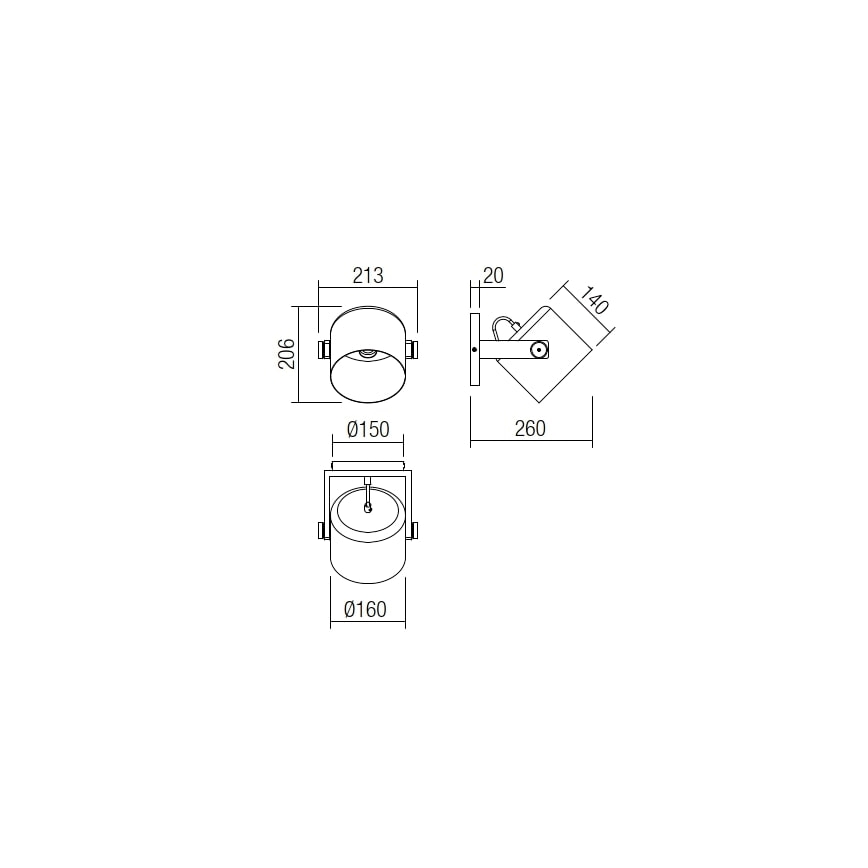 Redo 01-2399 - Wandbeleuchtung POOH 1xE27/42W/230V Buche