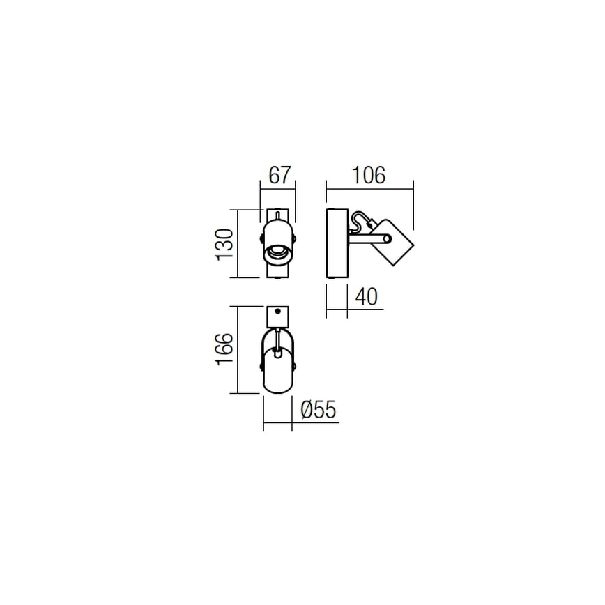 Redo 01-2415 - Wandbeleuchtung TAFFI 1xE27/42W/230V schwarz/Buche