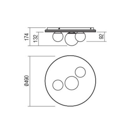 Redo 01-2466 - LED-Deckenleuchte CORUM LED/48W/230V 3000K CRI 90 schwarz