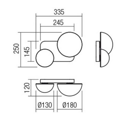 Redo 01-2471 - Wandleuchte LUMIEN 2xG9/10W/230V gold/weiß