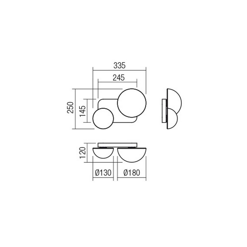 Redo 01-2471 - Wandleuchte LUMIEN 2xG9/10W/230V gold/weiß