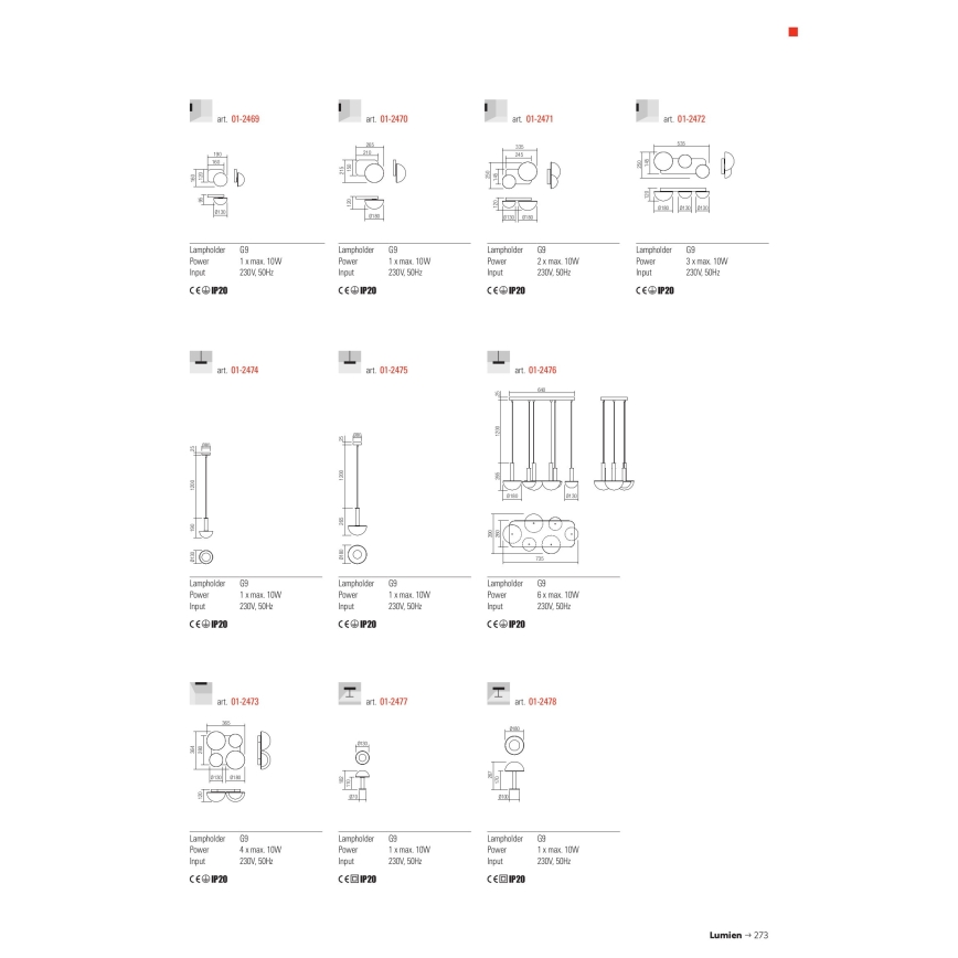 Redo 01-2472 - Wandleuchte LUMIEN 3xG9/10W/230V gold/weiß