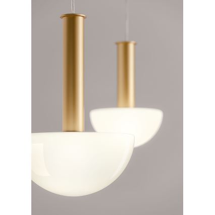Redo 01-2474 - Pendelleuchte an Kabel LUMIEN 1xG9/10W/230V Ø 13 cm gold/weiß