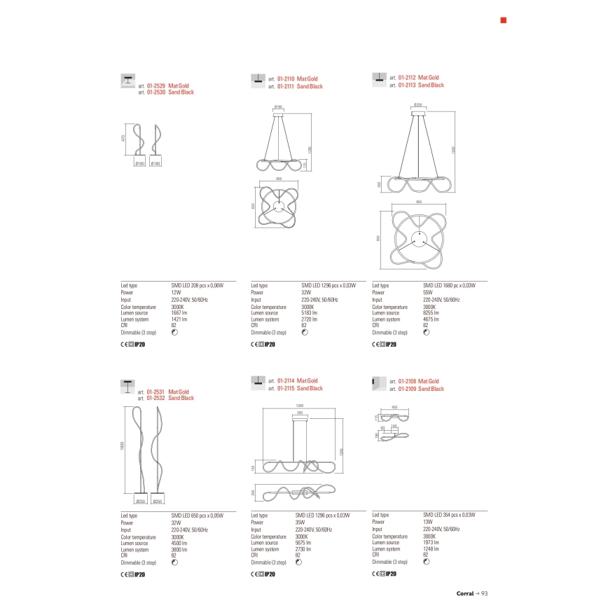 Redo 01-2530 - Dimmbare LED-Tischleuchte CORRAL LED/12W/230V schwarz
