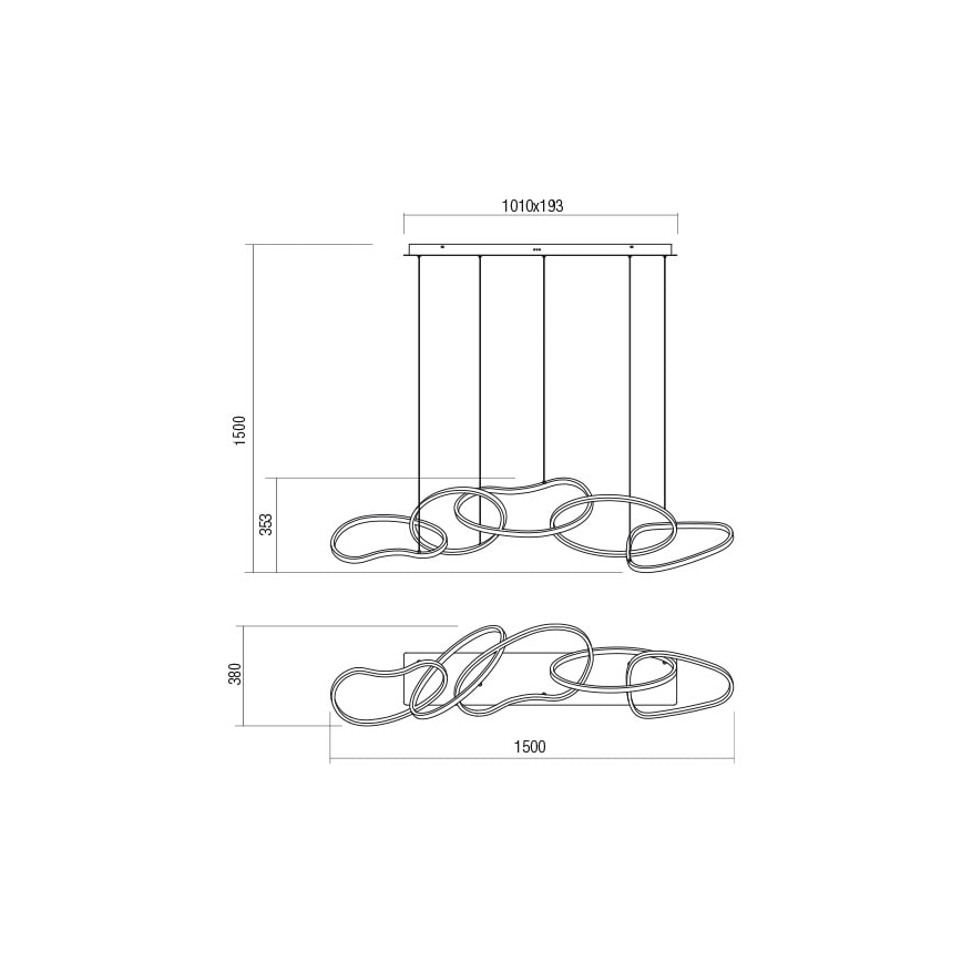 Redo 01-2597 - Dimmbare LED-Hängeleuchte an Schnur BIAS LED/108,6W/230V CRI 90 3000K weiß