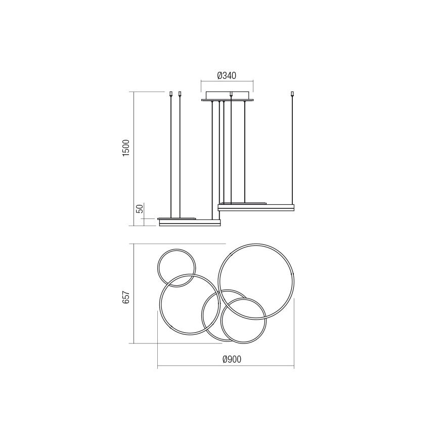 Redo 01-2605 - Dimmbare Pendelleuchte mit Seilaufhängung SIGUA LED/99W/230V CRI 90 weiß