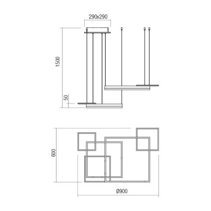 Redo 01-2611 - Dimmbare LED-Seilpendelleuchte SIGUA LED/110W/230V CRI 90 weiß