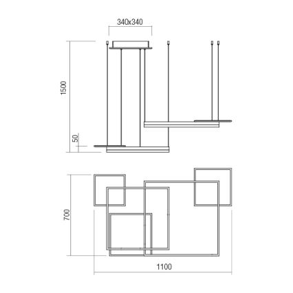 Redo 01-2614 - LED-dimmbare Pendelleuchte an Seil SIGUA LED/137W/230V CRI 90 weiß