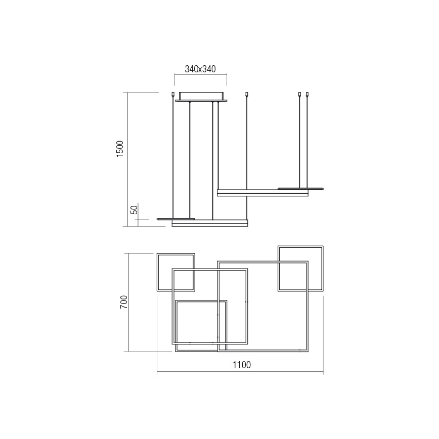 Redo 01-2616 - SIGUA dimmbare LED-Pendelleuchte mit Kabelabhängung, 137W/230V, CRI 90, braun