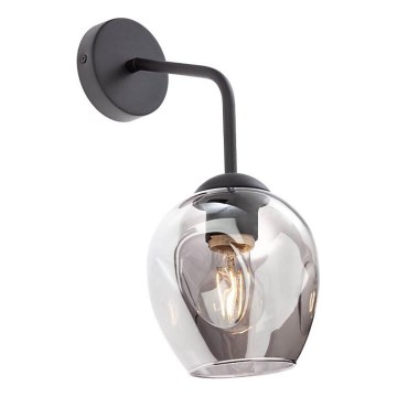 Redo 01-2618 - Wandleuchte PIERCE 1xE27/42W/230V schwarz/rauchig