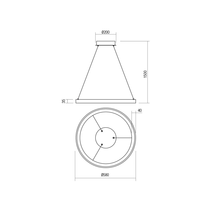 Redo 01-2672 - Dimmbare LED-Pendelleuchte ICONIC an Stahlseil LED/50W/230V Ø 58 cm weiß