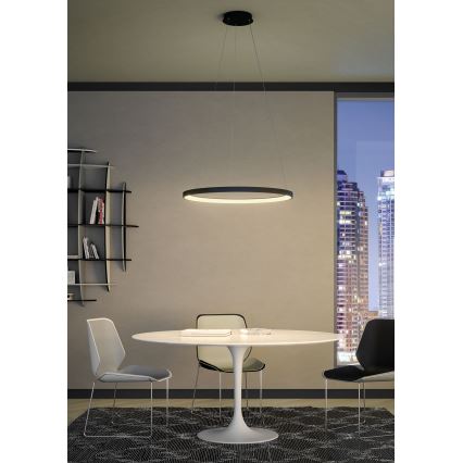 Redo 01-2674- Dimmbare LED-Hängeleuchte an Schnur ICONIC LED/50W/230V d 58 cm schwarz