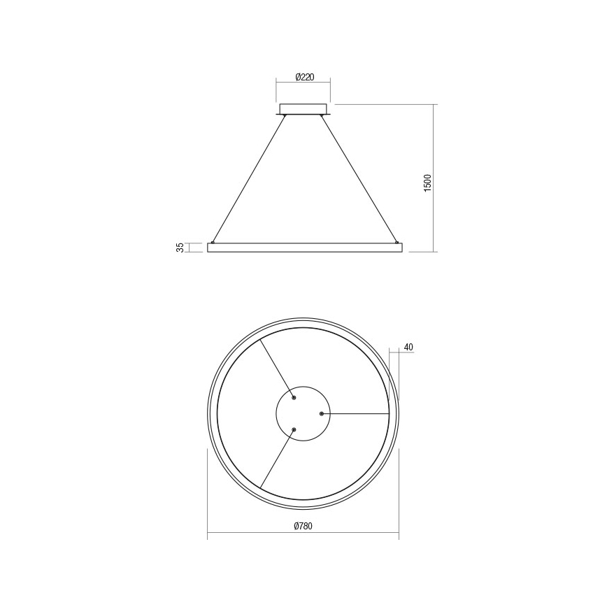 Redo 01-2675 - ICONIC dimmbare LED-Pendelleuchte an Kabel, LED/60W/230V, Durchmesser 78 cm, weiß