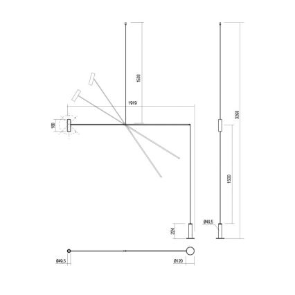 Redo 01-2695 - Dimmbare LED-Stehlampe PICAS LED/12W/230V schwarz