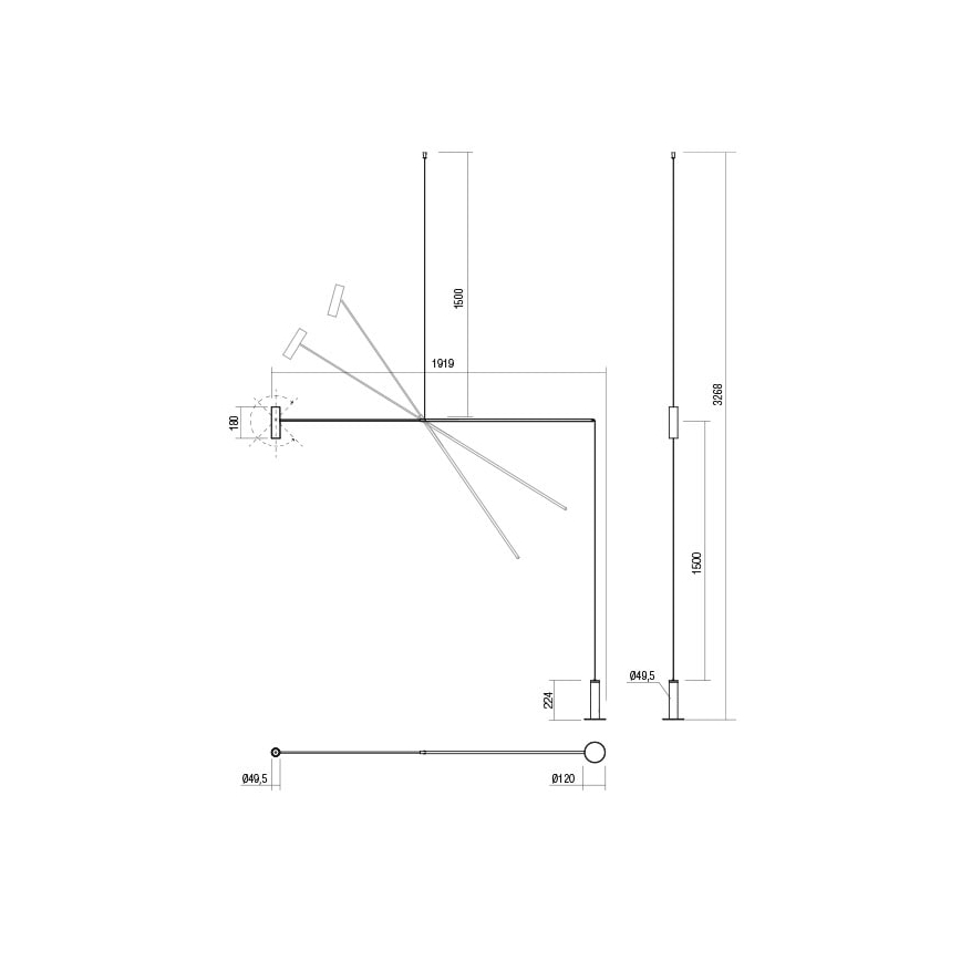 Redo 01-2695 - Dimmbare LED-Stehlampe PICAS LED/12W/230V schwarz