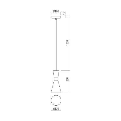 Redo 01-2709 - Hängeleuchte KILT 1xE27/42W/230V d 12 cm weiß