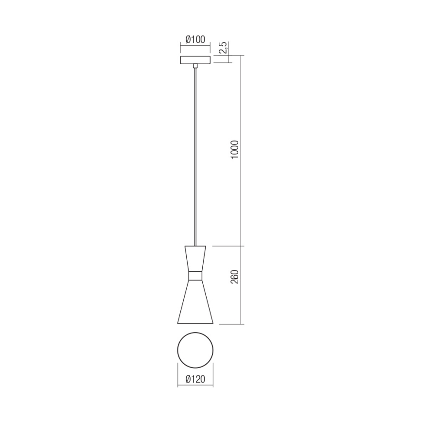 Redo 01-2709 - Hängeleuchte KILT 1xE27/42W/230V d 12 cm weiß