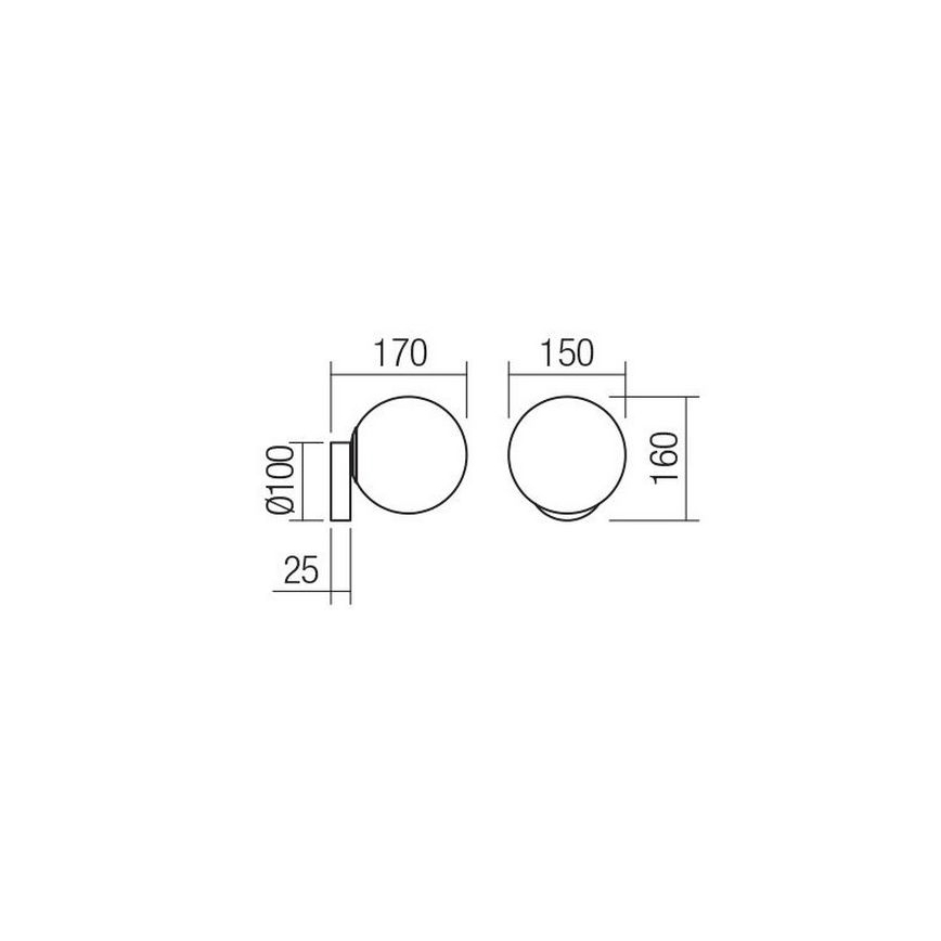 Redo 01-2714 - Wandleuchte VOLLEY 1xE14/28W/230V schwarz