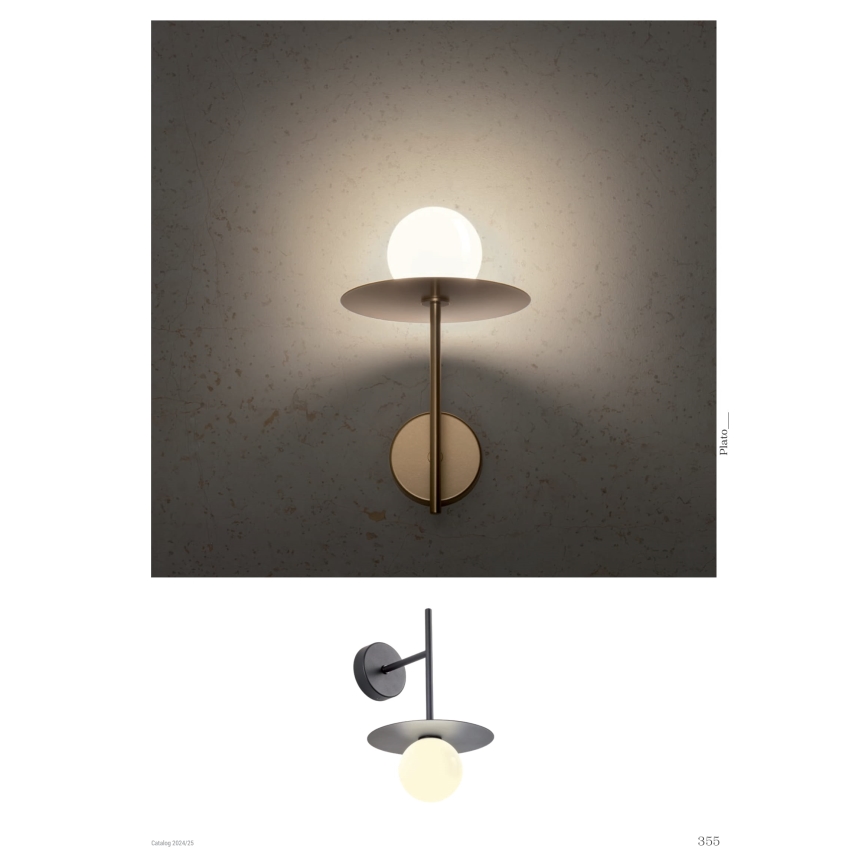 Redo 01-2725 - Wandleuchte PLATO 1xG9/10W/230V golden