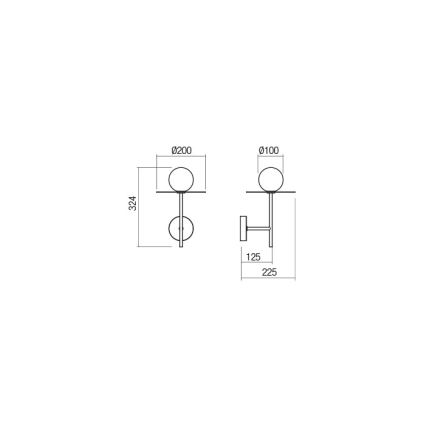 Redo 01-2725 - Wandleuchte PLATO 1xG9/10W/230V golden