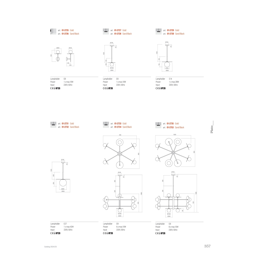 Redo 01-2726 - Wandleuchte PLATO 1xG9/10W/230V schwarz