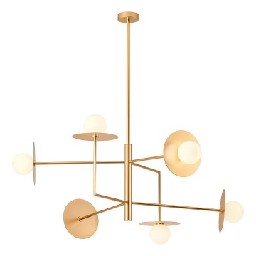Redo 01-2733 - Deckenleuchte an Stange PLATO 6xG9/10W/230V golden