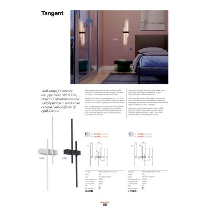 Redo 01-2744 - LED-Wandleuchte TANGENT LED/13W/230V 3000K 63,4 cm CRI 90 weiß