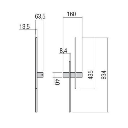Redo 01-2744 - LED-Wandleuchte TANGENT LED/13W/230V 3000K 63,4 cm CRI 90 weiß