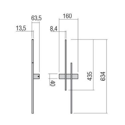 Redo 01-2746 - LED-Wandleuchte TANGENT LED/13W/230V 3000K 63,4 cm CRI 90 weiß