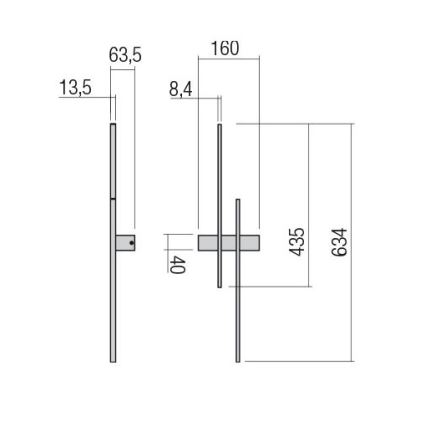 Redo 01-2747 - LED-Wandleuchte TANGENT LED/13W/230V 3000K 63,4 cm CRI 90 schwarz